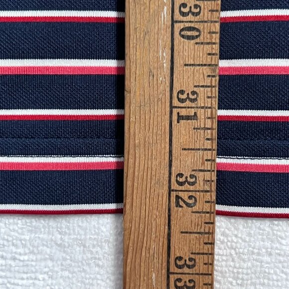 Adidas Climalite Mens XL Golf Polo Navy Red White Short Sleeve Collared 3 Button - Picture 9 of 10